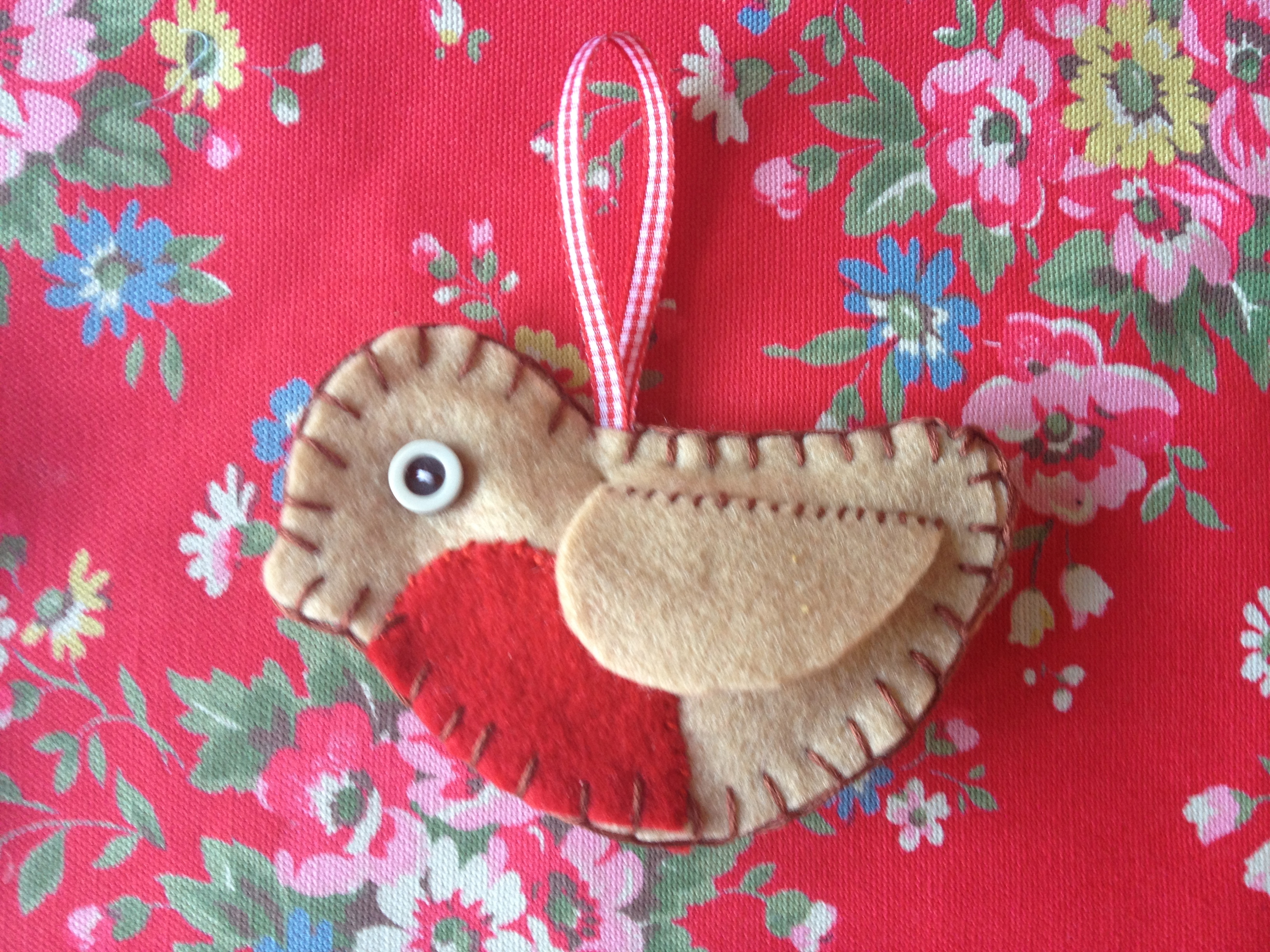 Felt Christmas Decorations – Gingerbread Man, Robin 